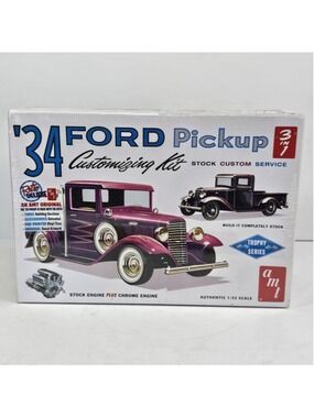 SEALED AMT 1120 1934 Ford Pickup Customizing Kit 3n1 1:25 Model Retro Deluxe NEW
